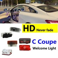 Projektor LED do drzwi samochodu HD dla Mercedes Benz W205 W206 Klasy C Coupe Amg C205 S205 2010-2023 2017 2019, akcesoria powitalne