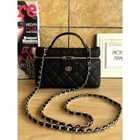 Leather Chain Makeup Bag Women's Crossbody Box Shape Handbag Medium Hardness Rectangular Female Shoulder Bag Fashionable