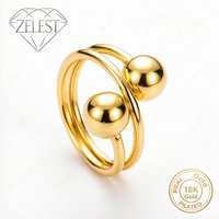 925 Silver 18K Gold Plated Exquisite Ball Ring Women's Jewelry Fashion Accessories Party Gift Accessories