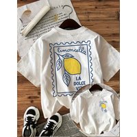 Lady's T-shirt Bright lemon Graphic Print T-shirt Short Sleeve Crew Neck Casual Fashion Harajuku T-shirt Women's Y2K Clothing
