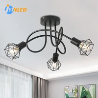 Spider Pendant Lighting 3-Heads Edison Chandelier Vintage Multiple Adjustable DIY Ceiling Light Kit Dining Room and Living Room,