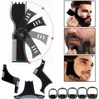 Men Beard Modeling Ruler Shaping Styling Template Comb Trim Templates Ruler Tool For Hair Trimming Moustache Barber Stencil