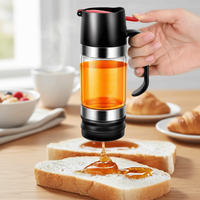 Durable 300 ML Glass Honey Dispenser Clear with Handle No Drip Honey Jar Press Type Sealed Honeys Bottle Tea