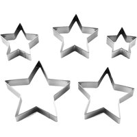 5Pcs/set Star Cookie Cutters Set Fondant Molds Stainless Steel Pastry Mold Cookie Cutter Set Cookie Mold Baking Mould Tools