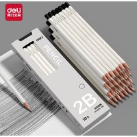 10pcs Deli Wooden Pencil Set 2B HB Black Kawaii Pen For Drawing Sketch Writing Smooth Write lapiseira profissional School Office