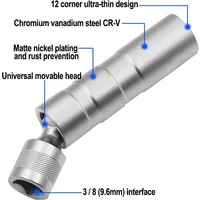 14/16mm Socket Wrench Magnetic 12 Angle Repairing Removal Tool Thin Wall 3/8" Drive Sockets for Spark Plug