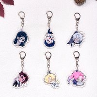 1/6Pcs Cartoon Alien Stage Keychain Accessories Acrylic Charms Pendant For Bag Creative Student Key Holder Backpack Decoration