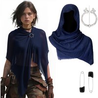 Viking Pirate Medieval Black Knight Cloak with Viking Brooch - Cosplay Costume Accessory for Pop Culture Events