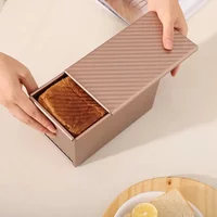 Bread Toast Baking Box with Lid Rectangle Loaf Pan with Cover Baking Mould Cake Toast Non-Stick Aluminized Steel Bread Mould