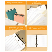 Multi-functional 3-Ring Binder Loose-Leaf Notebook PU Leather Cover Portable Notepad Refillable Memo Pad School Office Supplies