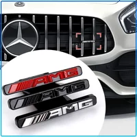 ABS AMG Logo Front Grille Badge Car Sticker Modification Accessories Caps For Mercedes Benz AMG W204 W213 W205 W211 W212 W176