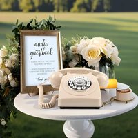 Wedding Guest Book Phone - Retro Style with Voice Recording, USB Powered, Ideal for Bridal Showers & Receptions