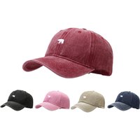 Bear Embroidery Baseball Cap Women Men Washed Cotton Baseball Hat Outdoor Sport Visors Snapback Cap Breathable Sun Hats