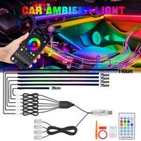 5V USB RGB Symphony Car Ambient Light 1/6/10 in 1 Interior Acrylic LED Strip Light Decoration Atmosphere Lamp By APP Control