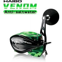 HAIBO VENOM Anti-saltwater Fishing Reel Deep Sea Iron Plate Baitcasting Reel 8+1BB Water Drop Wheel Max Drag 12KG