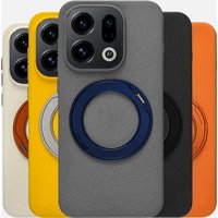 360° Rotating Ring Holder Rock Sand Texture Magnetic Bumper Case for OPPO Find X9 Ultra X9S Pro Wireless Charge Shockproof Cover