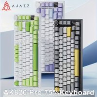 AJAZZ AK820PRO 3-Modus Wireless 75 % Tastatur, PBT-Tastenkappen, vollständige Hotswap-Dichtung, RGB, Metall-Lautstärkeregler, TFT-Bildschirm, Geschenkschalter