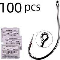 100/50pcs box octopus Fishing Hooks High Carbon Chmical Sharpen Barbed Circle Hook Tackle Set Point Hardness Supplier Fishhooks