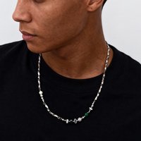 Punk Irregular Beaded Splicing Stainless Steel Necklace for Men, Hip Hop Mobius Chain Choker, Waterproof Party Jewelry Gifts