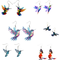 Colorful bird acrylic 2D flat earrings new fashion ladies earrings, suitable for four seasons