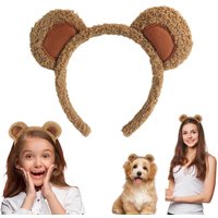 1pc for Adults & KidsCute Plush Bear Ear Headband – Adorable Cartoon Hair Accessory