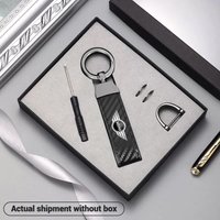 Carbon Leather Car Styling Keychain For MINI Cooper One S JWC R55 R56 F56 R57 R58 R59 R60 Key Chain Key Rings Auto Accessories