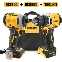 DEWALT 20V Cordless Tool Kit DCF850 Impact Driver + DCD805 Drill with 205N.m Torque for Construction & Home DIY Projects