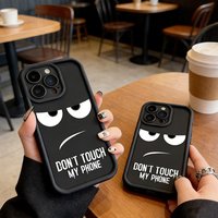 Angry Face Don't Touch My Phone Plain Case for iPhone 17 Air 16 E 15 14 Plus 13 12 Mini 11 Pro Max Liquid Silicone Back Cover
