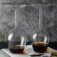 1/2PCS Hand-Blown Borosilicate Glass Wine Goblet 400ml Shatterproof Inverted Cup Thermal Resistant for Red Wine Cold Drinks