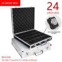 24 Girds Luxury Premium Quality Watch Box Aluminum Alloy Produc Pattern Storage Clock Box Collection Display Gift Boxes
