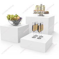 White acrylic display box riser cupcake wedding three-dimensional hollow base cake dessert