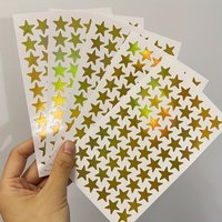 5 Sheets/bag Gold/Colored Star Sticker Stamping Five Pointed Star Sticker Children's Reward Sticker Teacher Praise Label