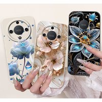 For Honor Magic 6 Lite Case ALI-NX3 Shockproof Cover Fashion Flower Marble Painted Soft Silicone Bumper For Honor X9b X 9B Funda