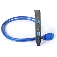 50cm PC Mainboard 20 pin to Dual USB3.0 Baffle Adapter Cable Motherboard 2 USB 3.0 Rear Panel Bracket Extension Cable 5Gbps