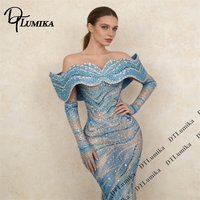 DTLumika Designer Women's Mermaid Prom Dress Off Shoulder Sequin Wave Bridal Red Carpet Gown Luxury Party Evening Dresses