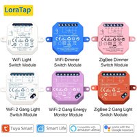 LoraTap Tuya Smart Life ZigBee WiFi Light Switch Module Dimmer Energy Monitor App Remote Control Alexa Google Home Voice Control