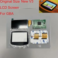 V3 IPS LCD Screen For GBA Highlight Brightness LCD For GBA shell No welding Original Size Screen Warm light screens