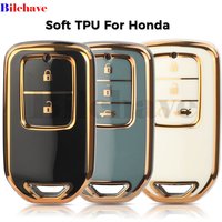 jingyuqin 2/3/4 BTN New TPU Car Key Case For Honda CRV CR-V Fit Civic Accord HR-V HRV City Odyssey XR-V Protected Keyless Fob
