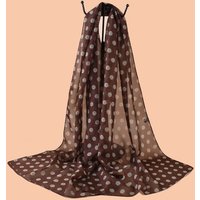 Elegant Long Shawls Wraps Women Beach Sunscreen Hijab Bandana Head Scarfs Polka Dot Silk Scarf Chiffon Neck Scarves 50x150cm