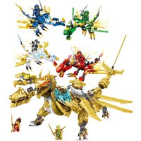Element Super Dragon Mechatrone Ninjaos Toy Block Brick - Movie Monastery Training Hall Birthday Gift for Kids