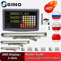 SINO SDS2-3MS 3 Axis DRO kit Milling Lathe Grider Digital Readout Display with 3PCS 5um 1um Optical Ruler Linear Scale Encoder
