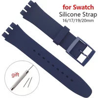 Waterproof Silicone Watchband for Swatch Soft Rubber Bracelet Men Women Replacement Wristband 16/17/19/20mm Strap Accessories