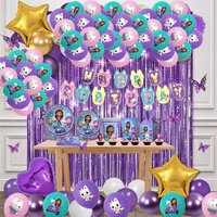 Gabby Dollhouse Birthday Decoration Tableware Set Cups Plates Tablecloth Balloons Gabby Cat Birthday Theme Girls Party Supplies