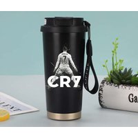 Cristiano Ronaldo CR7 Aesthetic Dual Drink Coffee Cup for Girls Portable 316 Stainless Steel Water Bottle Linglan Car Insulated