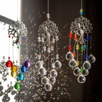 1 Pc Colorful Tree of Life Crystal Pendant Sunshine Collection Hanging Ornament Home Wind Chime Outdoor Garden Decoration Crafts
