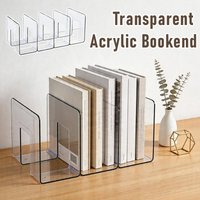 Clear Acrylic Desktop Bookshelf Book Organizer Stand Thickened Storage Rack For Book File Magazine Stationery Home Office Supply