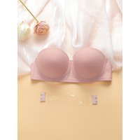 Women's Strapless push up Bra With Exposed Back Invisible Solid Color Smooth Surface Comfortable And Close Fitting Bra J2951