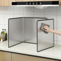 Stainless Steel Gas Stove Oil Splatter Guard 3 Sided Panel Oil Frying Splash Shield Kitchen Grease Protector