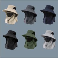 Summer sun hat UV protection men's outdoor hunting fishing hat Hiking camping sun-visual hat neck flap fisherman hat