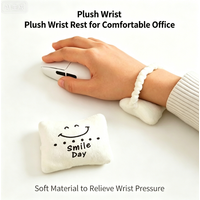 SmileDay Healing Smiley Face Wrist Support Pad, Soft Plush Handrest for Computer Office Mouse, Wrist Pillow to Prevent Soreness